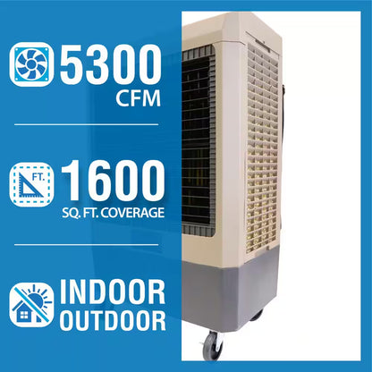 5,300 CFM 3-Speed Portable Evaporative Cooler (Swamp Cooler) for 1,600 Sq. Ft.
