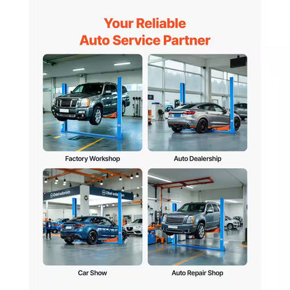 9000 Lbs. Capacity 2-Post Car Lift, 220V 2.95 HP Motor, 74.8-In. Height for Home Garage, Repair Shop and Workshop, Blue