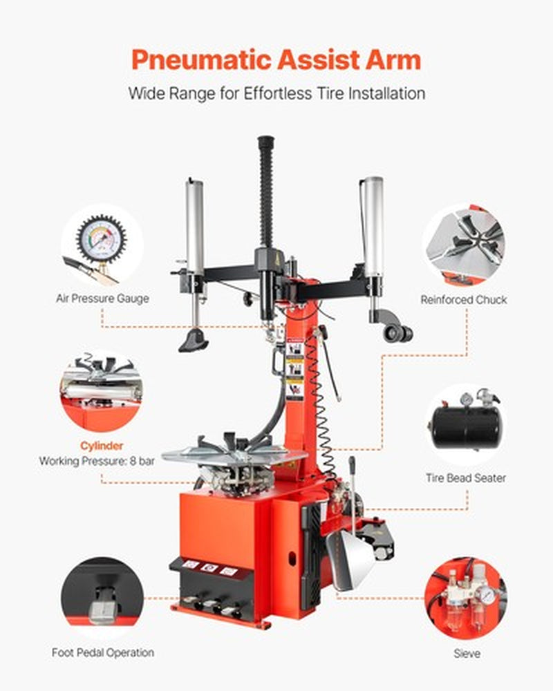 2.0 HP Tire Changer Machine Wheel Balancer Tire Balancer with Tire Bead Seater