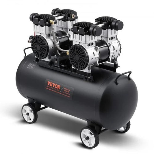 Air Compressor, 20 Gallon Steel Tank, 4HP 10.6 CFM@90 PSI Oil Free Air Compressor & Max. 125PSI Pressure, 78Db Ultra Quiet Portable Compressor, for Auto Repair, Tire Inflation, Spray Painting