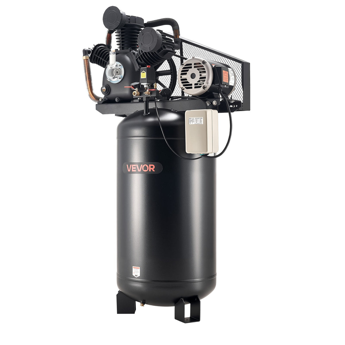 VEVOR 80 Gallons Heavy-Duty Air Compressor 10HP 17 SCFM at 90PSI Oil-Lubricated
