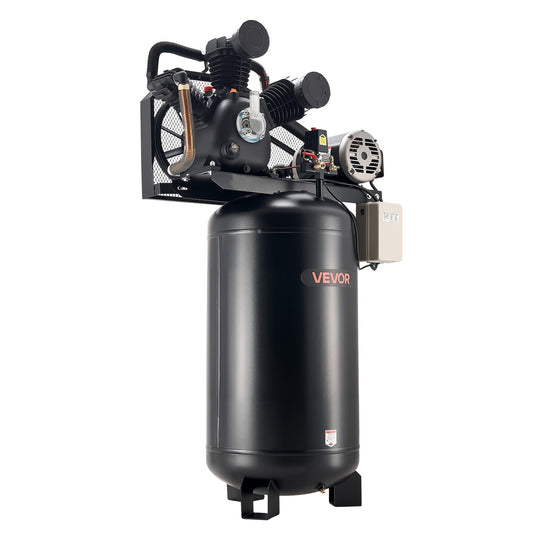 VEVOR 80 Gallons Heavy-Duty Air Compressor 10HP 17 SCFM at 90PSI Oil-Lubricated