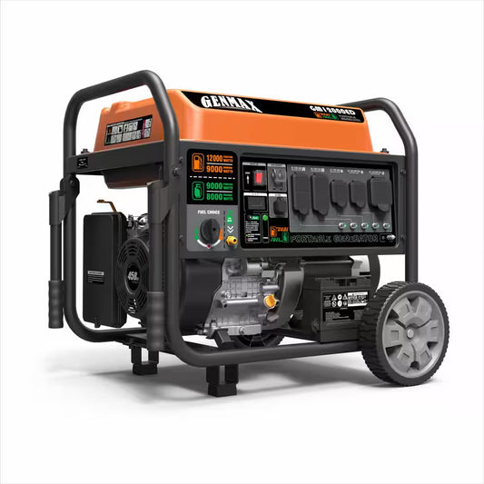 12,000/9000-Watt Electric Start Dual Fuel Gas Propane Powered Generator with 458 CC Engine