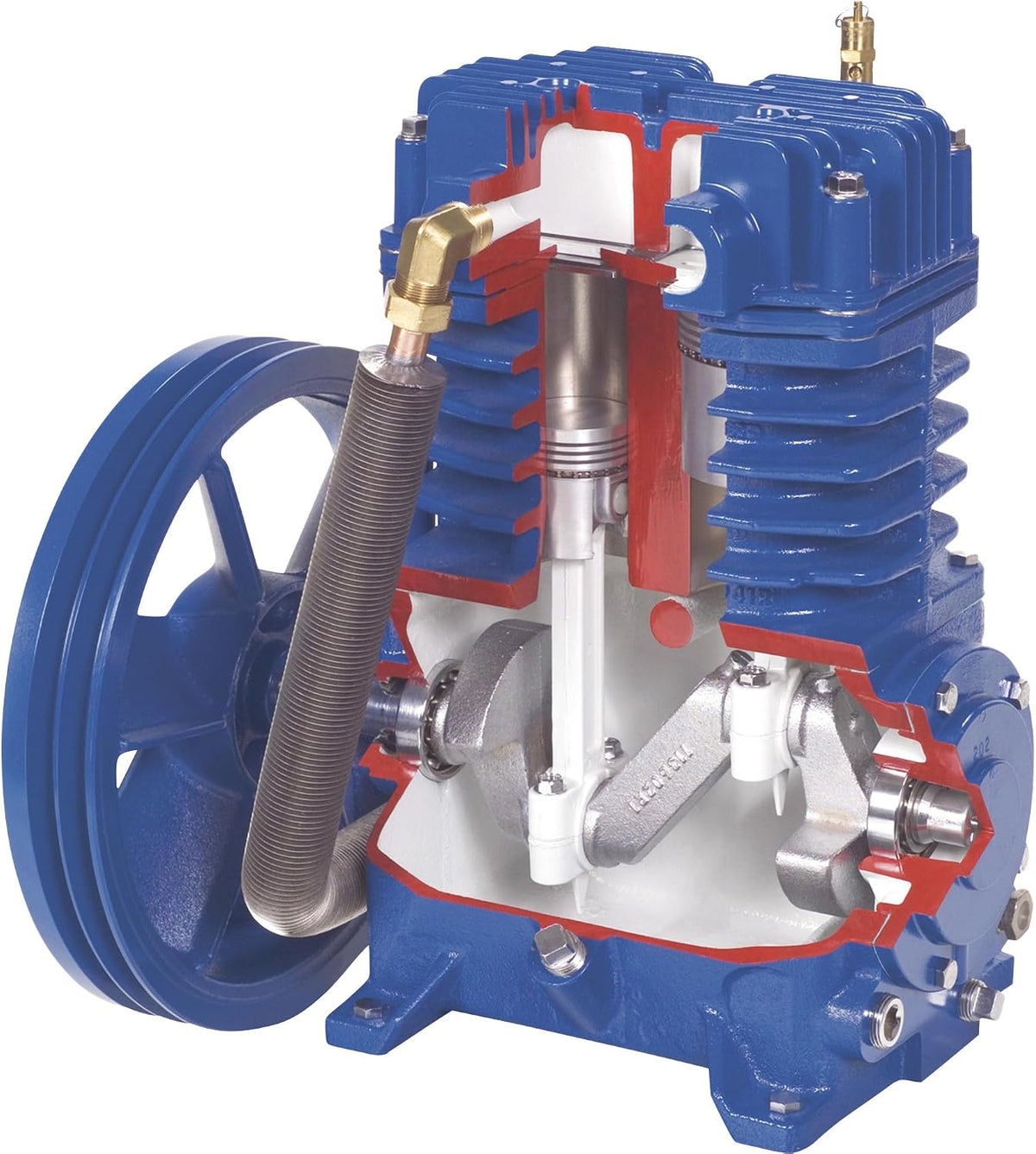 Quincy QT-54 Splash Lubricated Reciprocating Air Compressor - 5 HP, 230 Volt, 1 Phase, 60-Gallon Vertical, Model Number 2V41C60VC