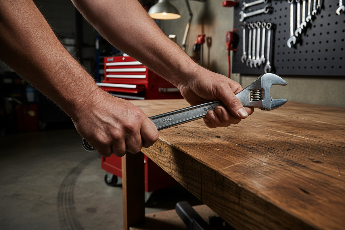 Craftsman hands with tools