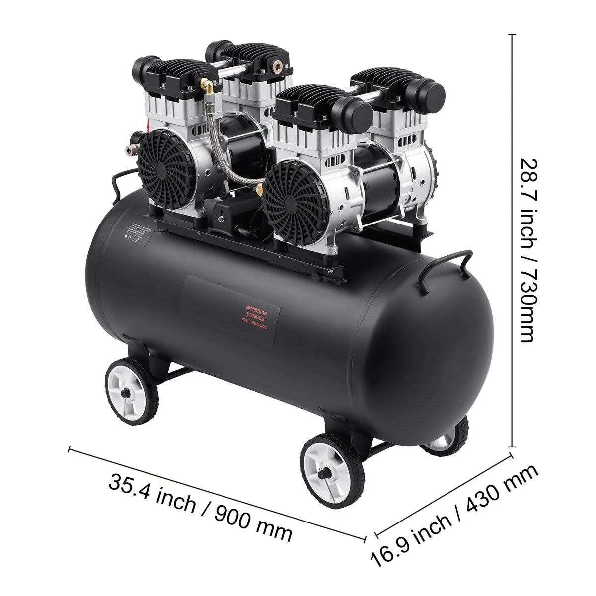 Air Compressor, 20 Gallon Steel Tank, 4HP 10.6 CFM@90 PSI Oil Free Air Compressor & Max. 125PSI Pressure, 78Db Ultra Quiet Portable Compressor, for Auto Repair, Tire Inflation, Spray Painting