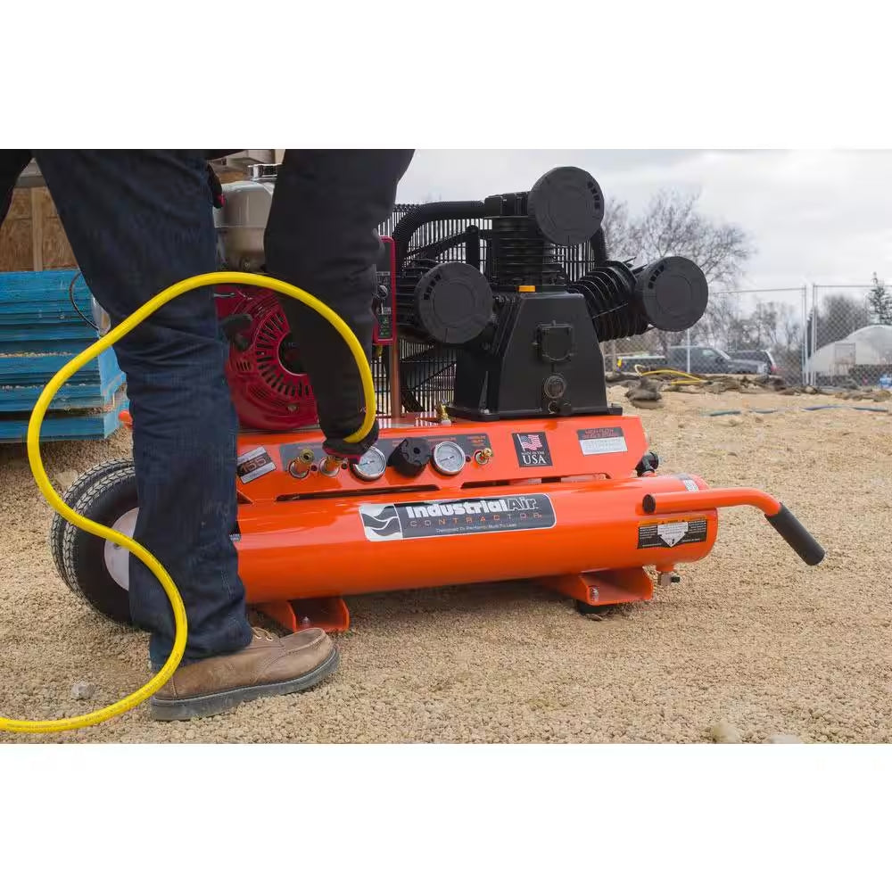 9 Gal. Portable Wheelbarrow Air Compressor with 9 HP Electric Start Honda Gas Engine
