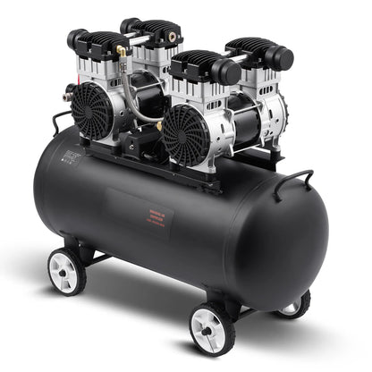 Air Compressor, 20 Gallon Steel Tank, 4HP 10.6 CFM@90 PSI Oil Free Air Compressor & Max. 125PSI Pressure, 78Db Ultra Quiet Portable Compressor, for Auto Repair, Tire Inflation, Spray Painting