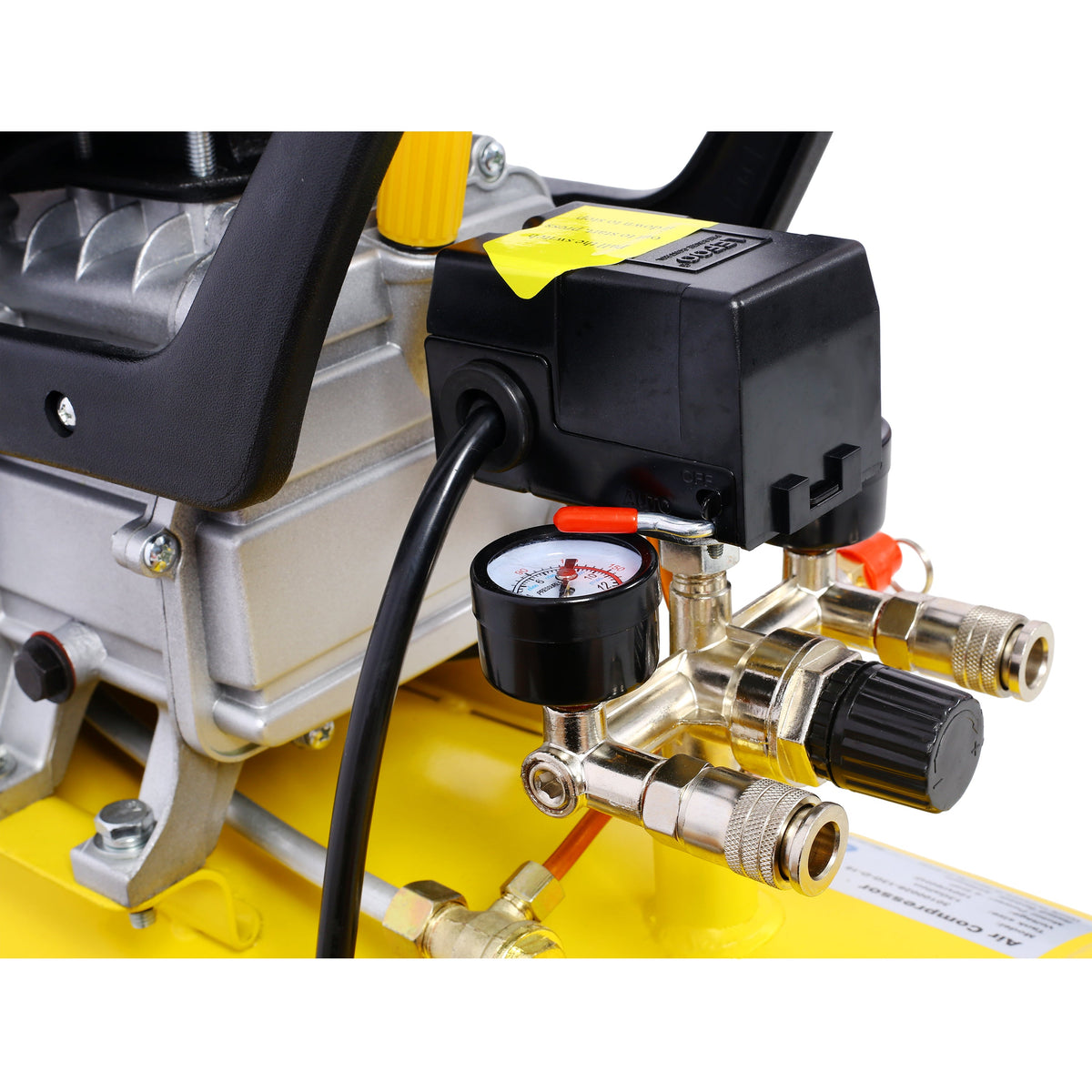 4.5HP Portable 13-Gallon Oil-Lubricated Air Compressor with Wheels – Yellow
