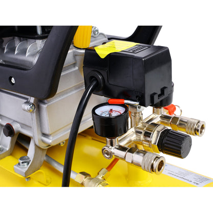 4.5HP Portable 13-Gallon Oil-Lubricated Air Compressor with Wheels – Yellow
